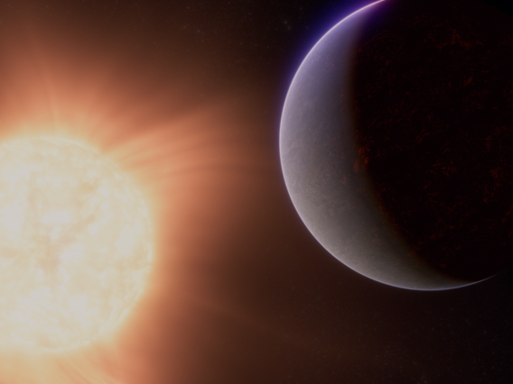 This artist’s concept shows what the exoplanet 55 Cancri e could look like.