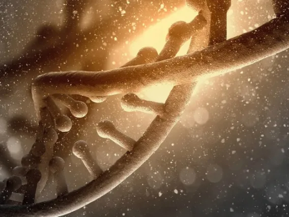 Artist impression of a strand of DNA.