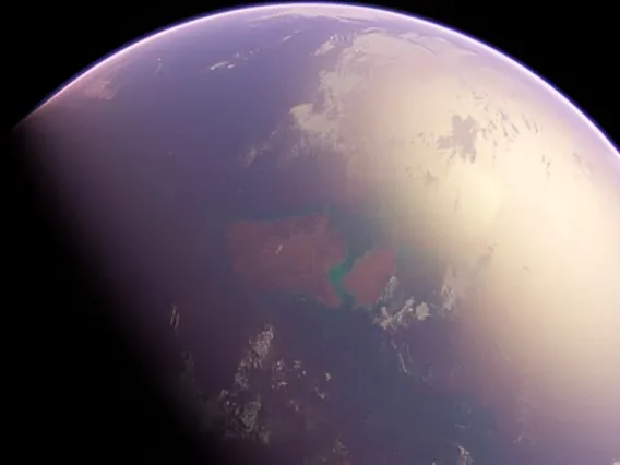 Artist impression of early-age Earth'