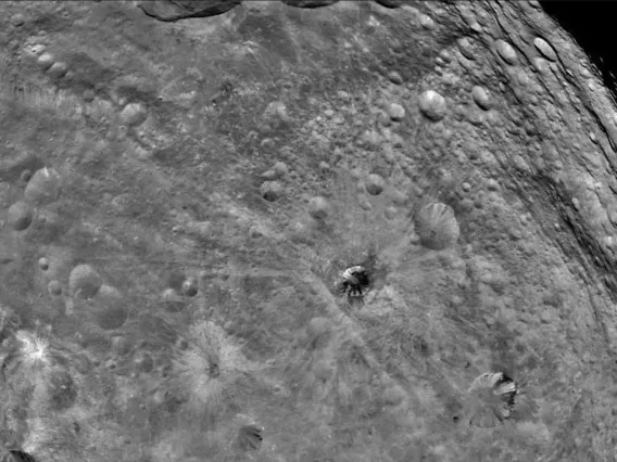 Dawn image of the surface of Vesta.