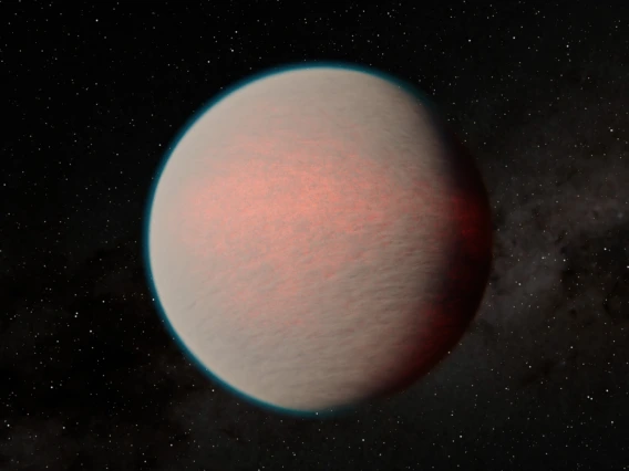 Magma ocean planets that contain water – like the earthlike exoplanet GJ 1214 b in this artist's concept – will only host a tiny fraction of this water on their surface.