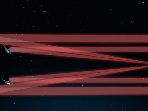 Illustration of the Large Interferometer For Exoplanets (LIFE) mission.