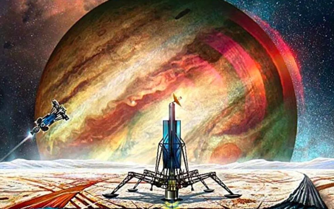 Conceptual image of the Cryobot mission profile.