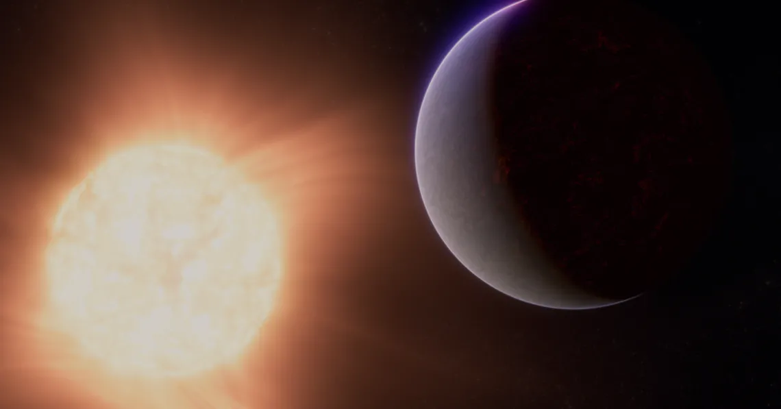 This artist’s concept shows what the exoplanet 55 Cancri e could look like.