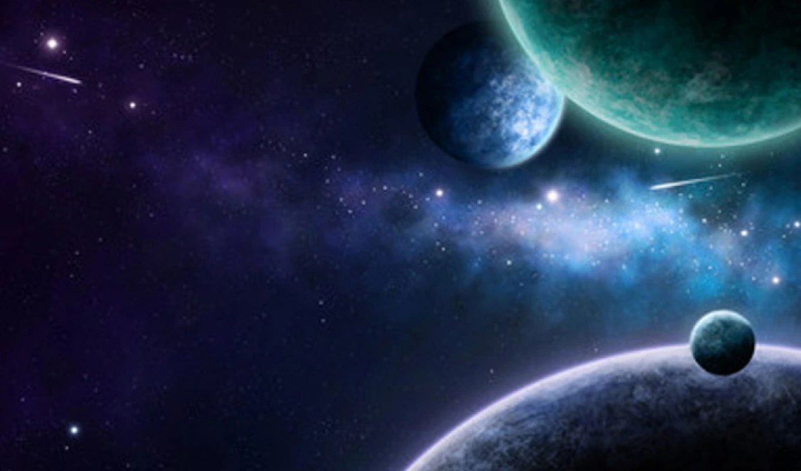Image of alien worlds in space